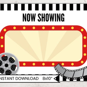 Movie Night Party Signs, Movie Night Birthday, Backyard Movie Night ...