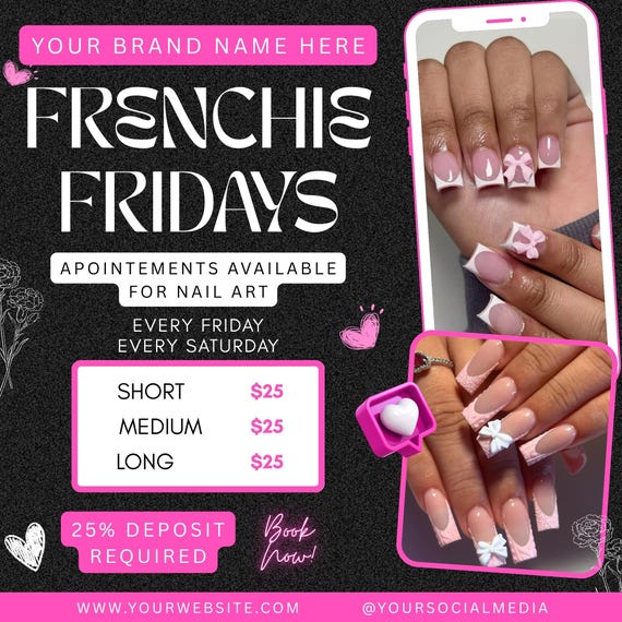 DIY Nail Tech Flyer, Nail Special Deal, Canva Editable (Digital Download)