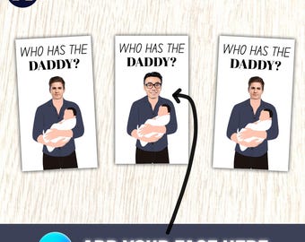 Who Has The Baby Daddy Baby Shower Game, Printed Baby Shower Game, Find the Dad Scratch Off Game, Baby Shower Games, Canva Editable