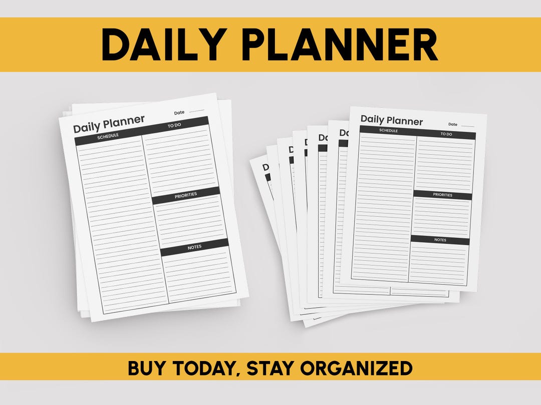 Minimalist Daily Planner Printable | Schedule & To-do List (PDF) - Etsy