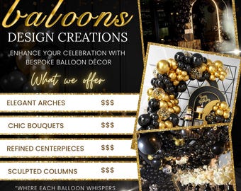 Flyersjabloon ballondecoratie, doe-het-zelfverjaardagsfeestje, canva bewerkbaar (digitale download)