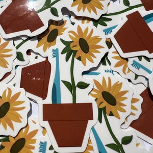 GeminiFourth sunflower and toothbrush sticker