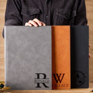Leather Portfolio,Personalized Portfolio Cover,Leather Organizer For Him,Custom Padfolio,Business Gift, Phd Gift,Graduation Gift