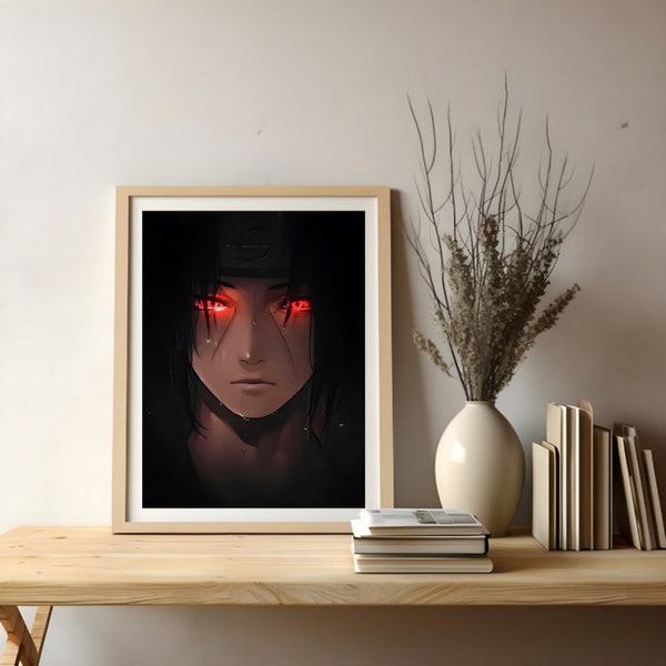 Itachi Uchiha painting - Sharingan wall art - Naruto fan gift - Wall Art