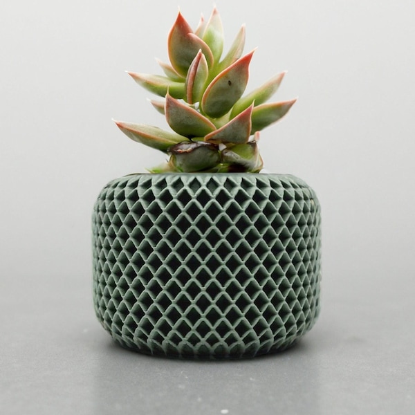 Minimalist Geometric Criss Cross Planter - 3D Printed Home Decor, Modern Pot, Cute Indoor Plant Holder for Flowers and Succulents