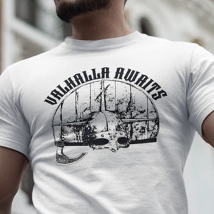 Valhalla Awaits Viking Inspired  Graphic Tee, Norse Apparel, Viking T-Shirt, Gift For Him, Norse Mythology