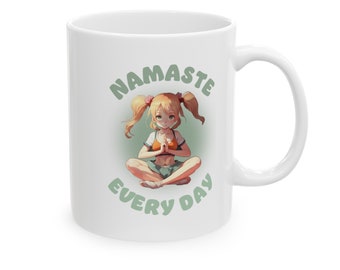 Namaste Everyday Yoga Coffee Mug - Lotus Position, 11oz