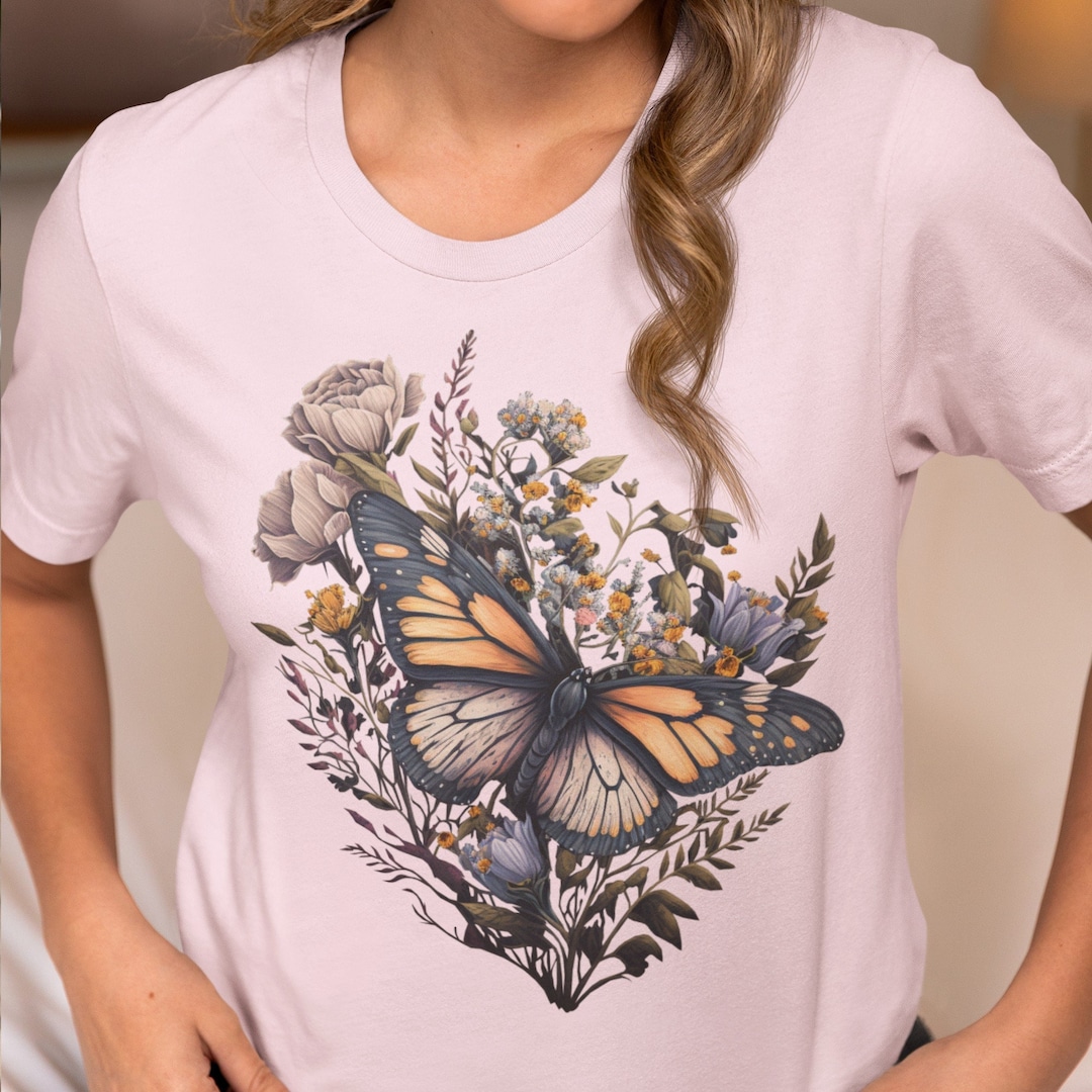 Butterfly Tree Print Ladies T-shirt