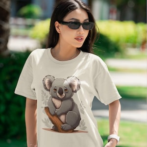 Aussie Koala Bear graphic T-shirt, Cute Koala Bear Shirt, Cartoon Animal Graphic Tee for Nature & Wildlife Lovers