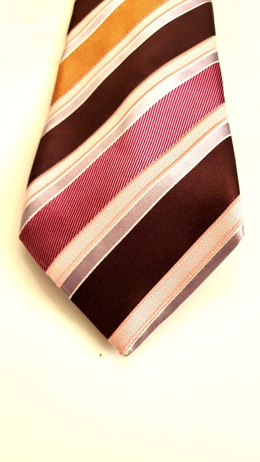 ermenegildo zegna シルク ネクタイ　ブラウン　ストライプ Ermenegildo Zegna - ermenegildo zegna シルク ネクタイ ブラウン