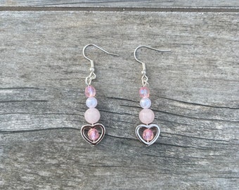 pink heart earrings aesthetic jewelry valentines day