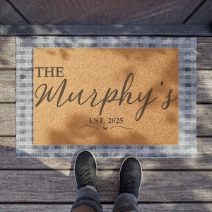 Personalized Welcome Doormat, Custom Front Door Mat, Housewarming Gift, Outdoor Entryway Rug, Home Decor Accent