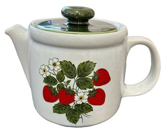 Nelson McCoy Vintage Strawberry Country Tea Pot with Lid