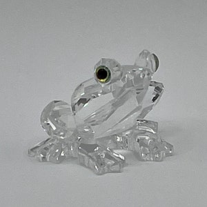Swarovski, Crystal, Frog, Mini, Figurine, Green Crystal Eyes, Vintage, Perfect Condition, &quot;In the Secret Garden&quot; Collection, So Very Sweet!