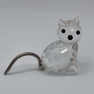 Swarovski, Crystal, Cat, Figurine, Vintage, Introduced in 1982, Retired, Perfect Condition, Perfect for Cat Lovers!