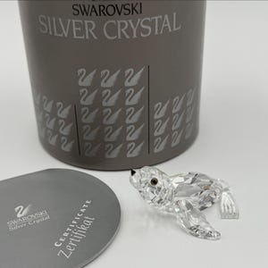 Swarovski Crystal Sea Lion Figurine: Aquatic Worlds Collection, Original Box & COA