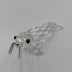 Vintage Swarovski Crystal Seal with Silver Whiskers - 1985-1995