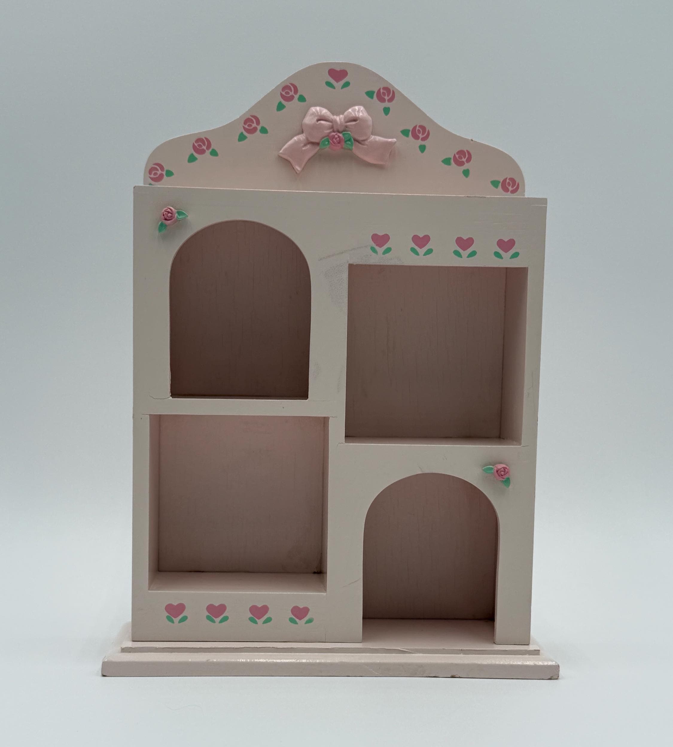 Precious Moments, Shelf, Wooden, Pink, Vintage, Great Condition, 9 Inch x 7 Inch, Very Sweet.