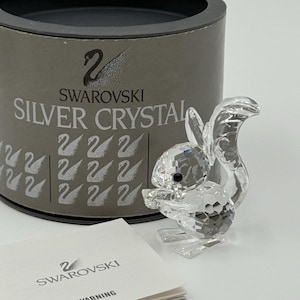 Vintage Swarovski Crystal Squirrel Figurine: Woodland Friends Series, Original Box & COA