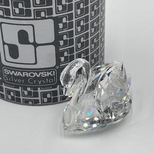 Swarovski, Crystal, Swan, Medium, Vintage, Introduced 1977, Retired, Excellent Condition, &quot;Feathered Beauties&quot; Series, Box, COA, Beautiful!