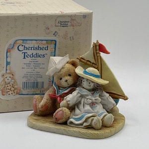 Cherished Teddies, Zachary, Figurine, Vintage from 1991, &quot;Yesterday&#39;s Memories are Today&#39;s Treasures&quot;, Excellent Condition, Original Box.