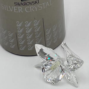 Swarovski, Crystal, Orchid, Light Yellow, Flower, Figurine, Vintage, Introduced 1996, Retired 2000, Perfect Condition, Absolutely Gorgeous!