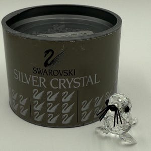 Vintage Swarovski Crystal Baby Seal Figurine: Kingdom of Ice and Snow, Original Box