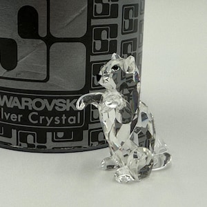 Swarovski, Crystal, Kitten, Figurine, Begging, &quot;Pets Corner&quot; Collection, Vintage, Introduced 1991, Retired 1995, Box, Perfect Condition.