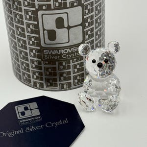 Vintage Swarovski Crystal Bear Figurine: Woodland Friends Series, Original Box & COA