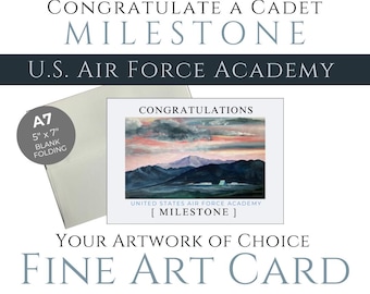 Milestone Card to Congratulate U.S. Air Force Academy Appointee, Cadet, Graduate, PCS, Retirement - Personal Note Option (A7)