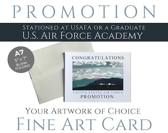 Air Force Promotion Congratulations Gift for USAFA graduate or station duty, Personal Note in Card (A7)