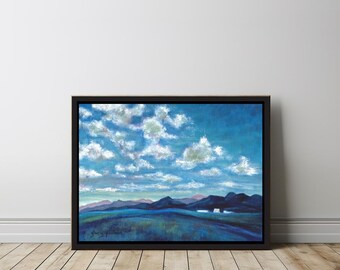 USAFA Class Color Blue Art, "Blue Millennium at the Air Force Academy," Signed Print by Glory Paulson, Blue Graduating Class Gift