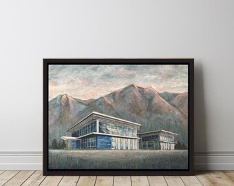 USAFA Art, "Wecker Hall," Signed Print of Oil Painting by Glory Paulson