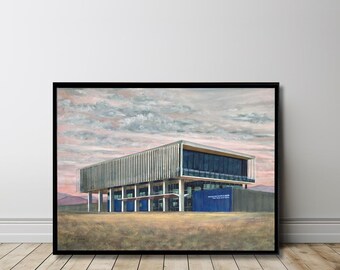 USAFA Art, "Madera Cyber Innovation Center," Signed Print of Oil Painting by Glory Paulson