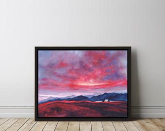 USAFA Class Color Red Art, "Red Skies of Excellence Dominate at the Air Force Academy," Signed Print by Glory Paulson, RTB Gift Memorabilia