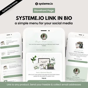 Sage Systeme.io Link in Bio Funnel Template. Stan Store Style Website, Freebie Form, Instagram Landing Page. Digital Marketing Systeme