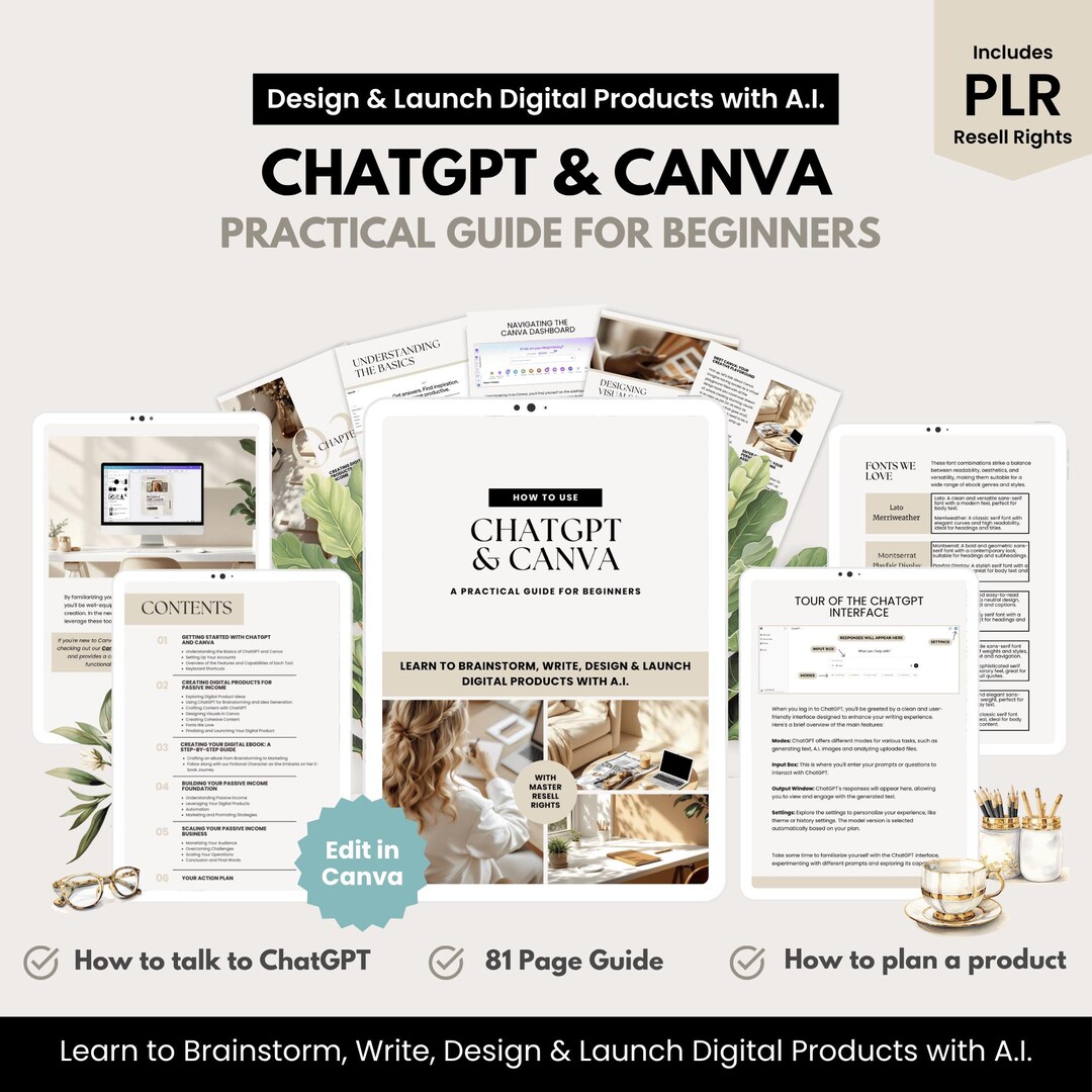 2025 Chat GPT & Canva Guide | Learn Chatgpt, Beige Aesthetic Canva ...