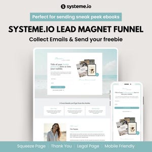 Coastal Systeme.io Blei Magnet Funnel Template. Mini Sales Page Opt In Freebie Form Landing Page. Digital Marketing Coach Systeme Sneak Peek
