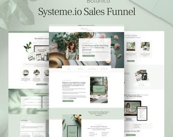 Sage Botanical Systeme.io Funnel Template to Sell Your Digital Product, Opt In, Sales Page, Upsell, Order Bump, Coaching & Service Business
