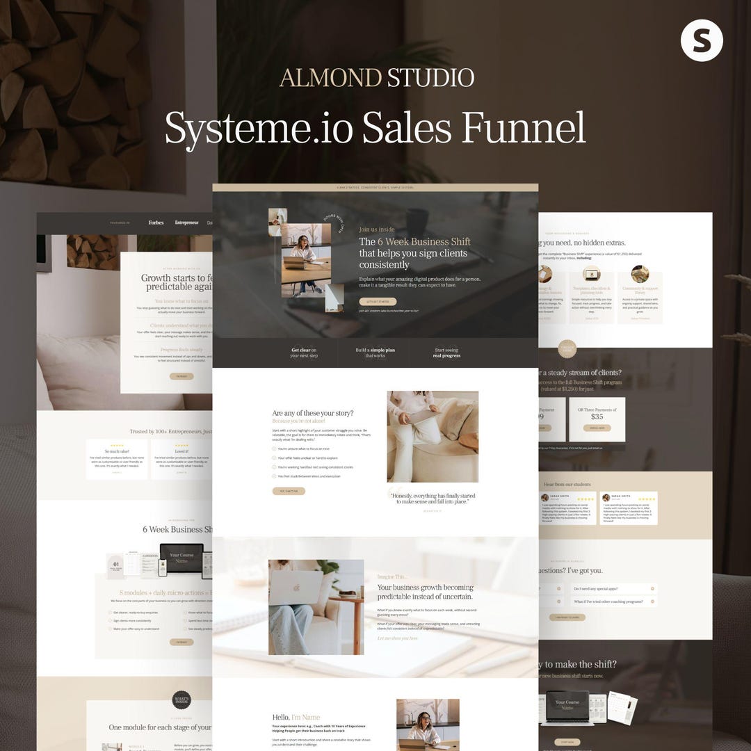System.io Templates Systeme.io Sales Funnel Template. Editorial Style for Selling Digital ...