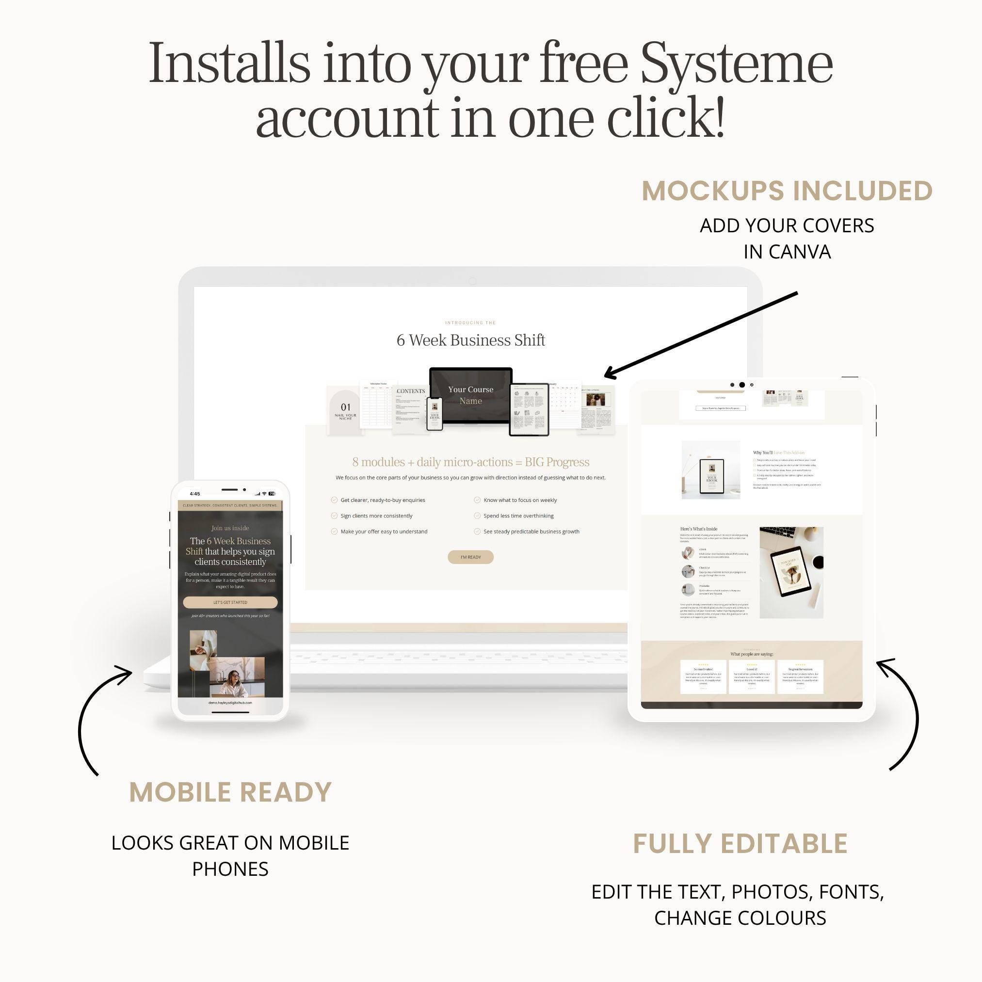 System.io Templates Systeme.io Sales Funnel Template. Editorial Style for Selling Digital ...