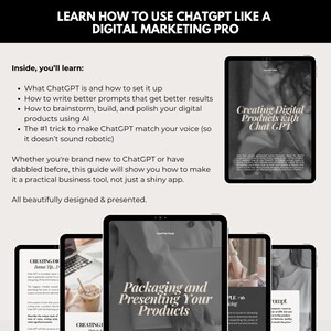 Learn How to Use ChatGPT Like a Digital Marketing Pro – Step-by-Step eBook for Digital Business Owners | Includes Setup Guide, Prompt Writing Tips, and Content Creation Strategies Using AI | PLR Guide for Selling Digital Products with Canva File and PDF | Ideal for Bloggers, Marketers, and Coaches