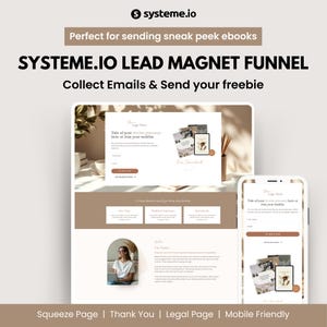 Brown Systeme.io Lead Magnet Funnel Template. Mini Sales Page Opt In. Freebie Form Landing Page. Digital Marketing Coach. Systeme Sneak Peek