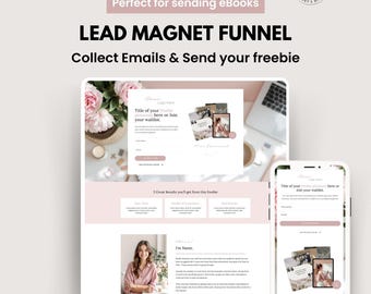 Modelo de Funil de Captura de Leads Rosa Blush: Mini Página de Vendas Systeme.io com Opt-In e Página de Aterrissagem Gratuita para Coaches e Vendedores de Produtos Digitais