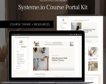 Systeme.io コースポータルテンプレートキット、ビデオコースレイアウト、編集スタイルテーマ、オンラインコースウェブサイト、メンバーシップポータル