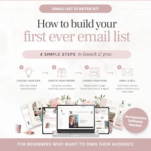 Email List Starter Kit for Beginners. Templates & Training to build your first lead magnet funnel using free tools. Pink Systeme.io designs