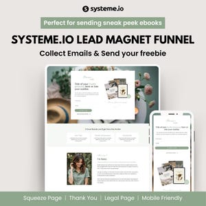 Sage Systeme.io Lead Magnet Funnel Template. Mini Sales Page Opt In Freebie Form Landing Page. Digital Marketing Coach Systeme Sneak Peek