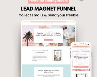 Modelo de Funil de Captura de Leads Brilhante: Mini Página de Vendas Systeme.io com Opt-In e Página de Aterrissagem Gratuita para Coaches e Vendedores de Produtos Digitais - Sorbet