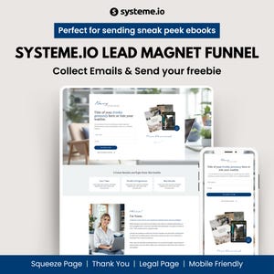 Navy Coaching Systeme.io Lead Magnet Funnel Template. Mini Sales Page Opt In. Freebie Form Landing Page. Marketing Systeme Sneak Peek Blue