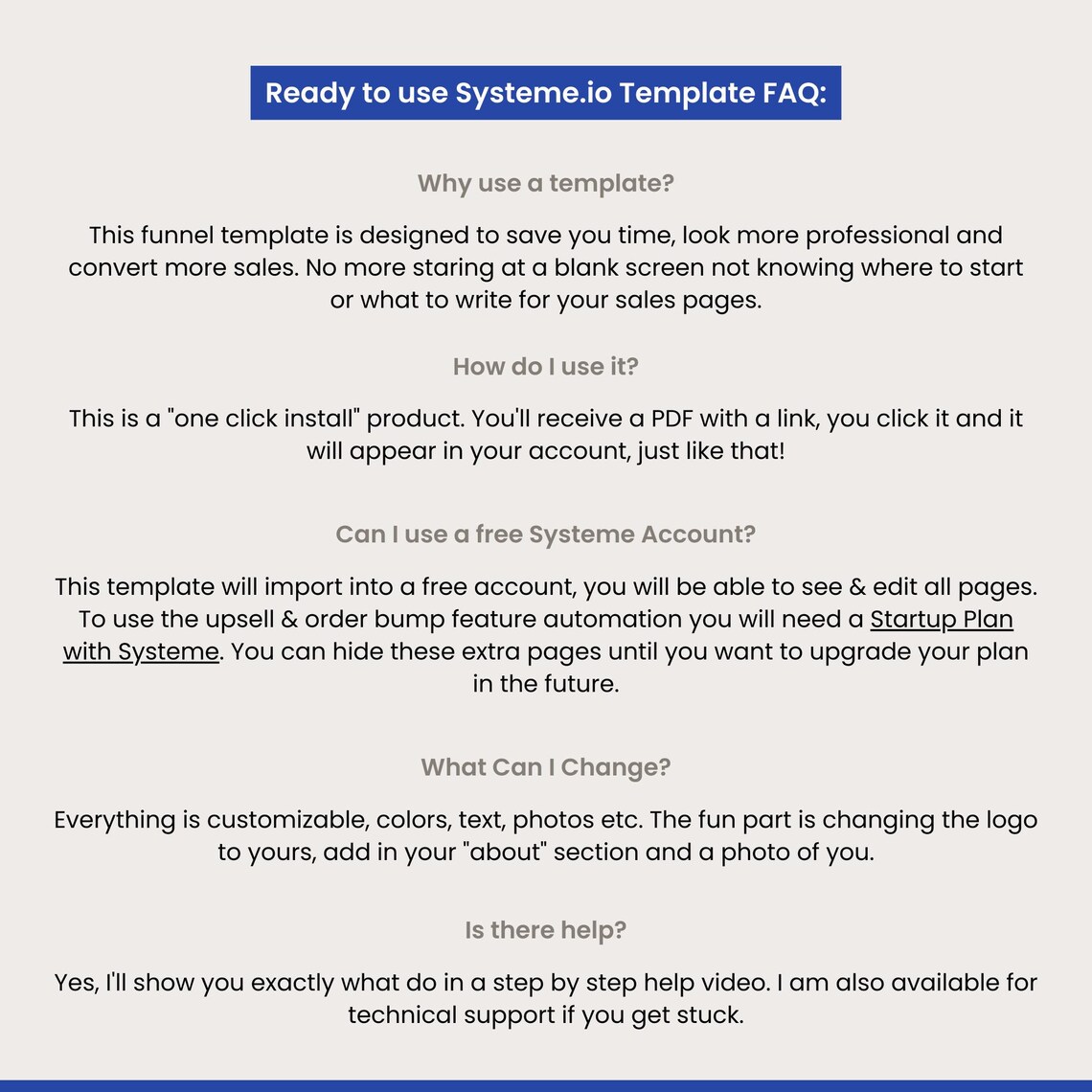 Systeme.io Sales Funnel Template: Dark Mode Blue, SLO Low Ticket Design ...